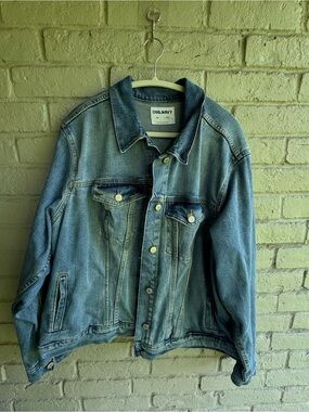 Old Navy Blue Denim Jacket with Classic Collar Sz XXL Cotton EUC ladies